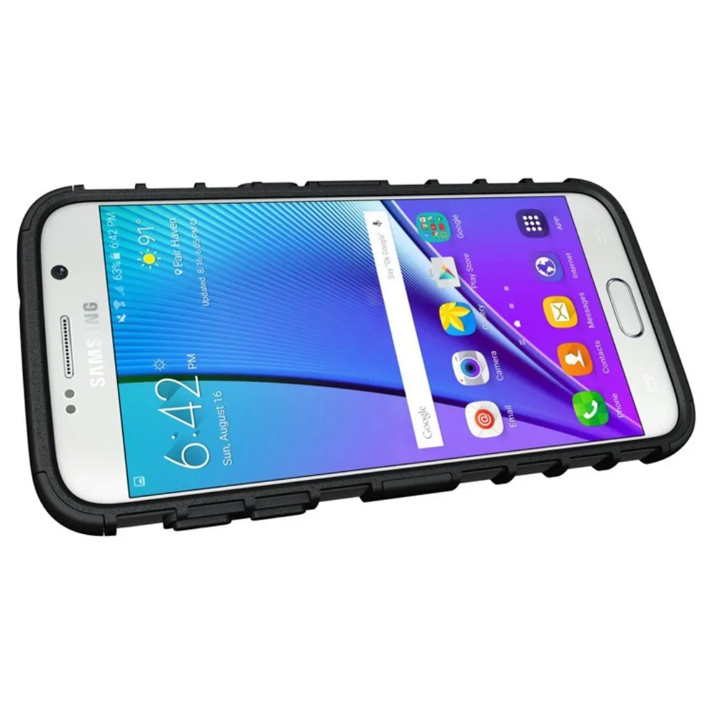 NEW SAMSUNG GALAXY S7 EDGE DUAL CASE STAND FREE HEADPHONES